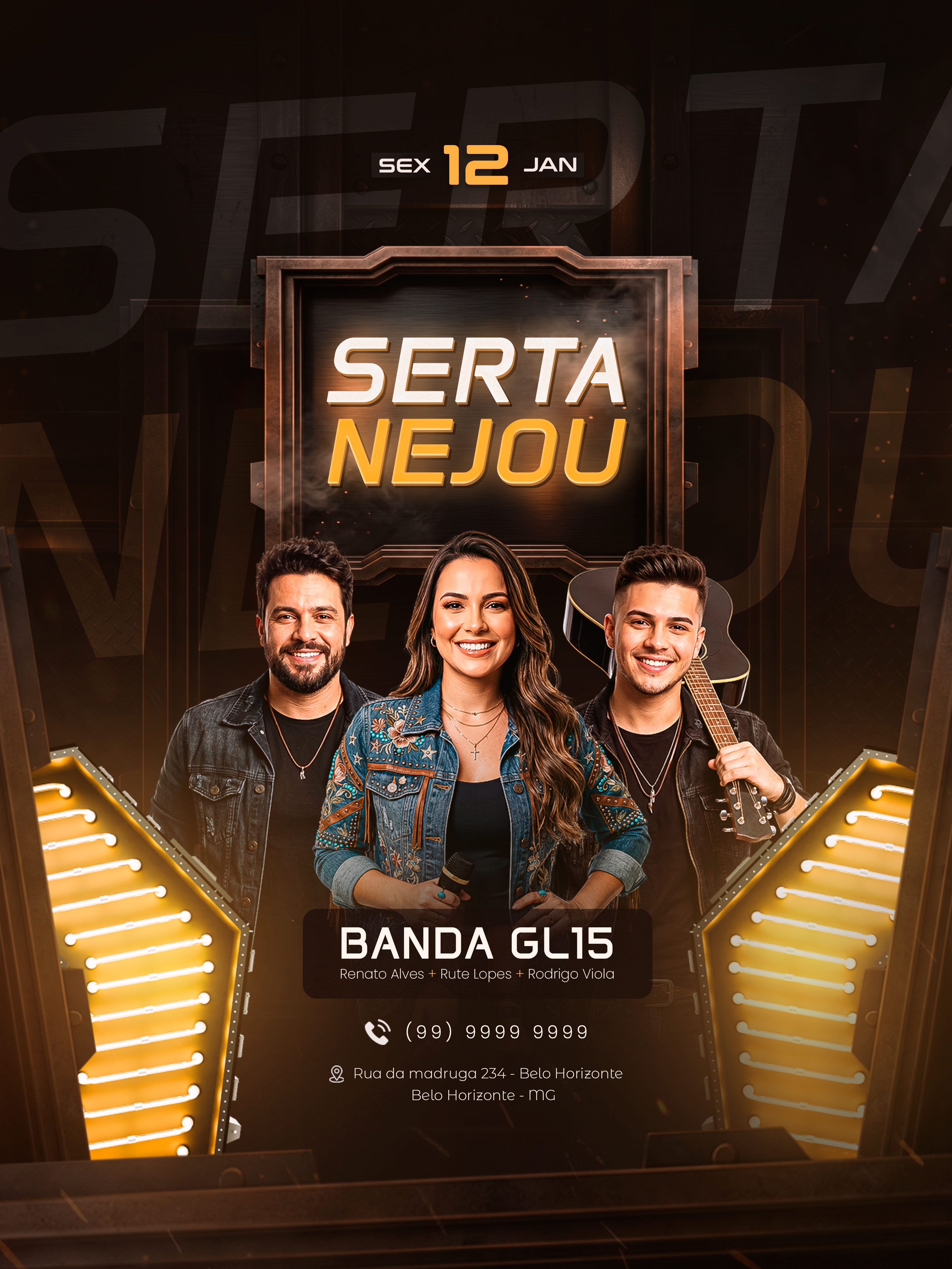 Flyer Sertanejou - Template PSD Editável no Photoshop